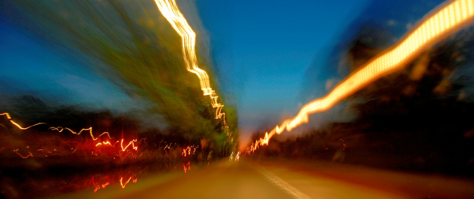 Long exposure View from car