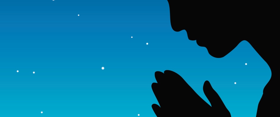 Someone praying at night