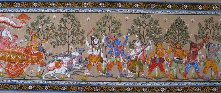 Painting depicting Hindu Gods