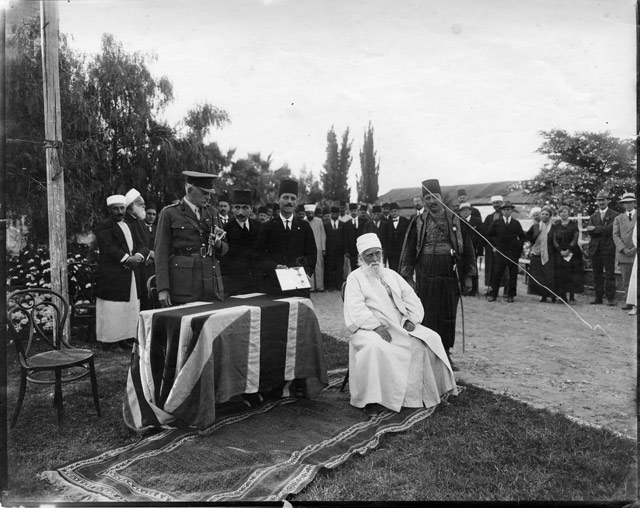 Abdu'l-Baha being knighted