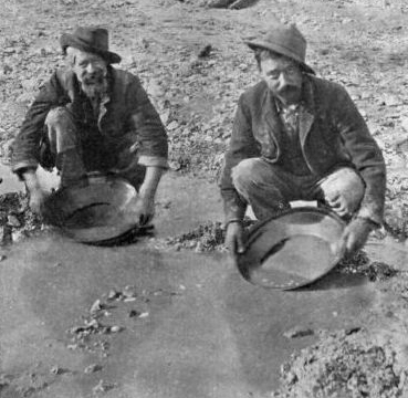 Men panning for gold during the gold-rush