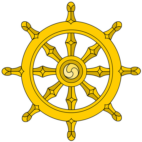 Symbol of Buddhism and Eightfold path to enlightenment