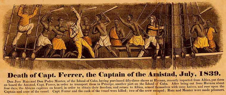 1840 engraving depicting the Amistad revolt