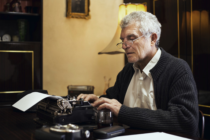 Old man writing