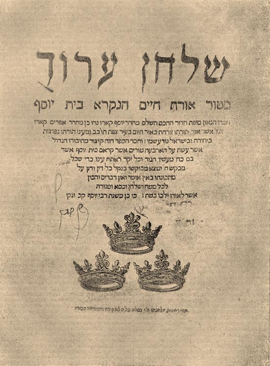 The Shulchan Aruch laws for Orthodox Jewish Community
