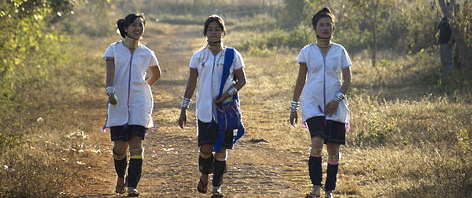 Girls returning to their village