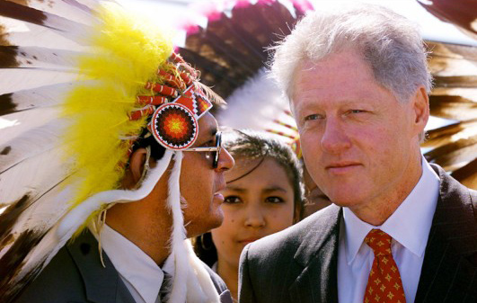 Bill Clinton visiting Lakota Land 