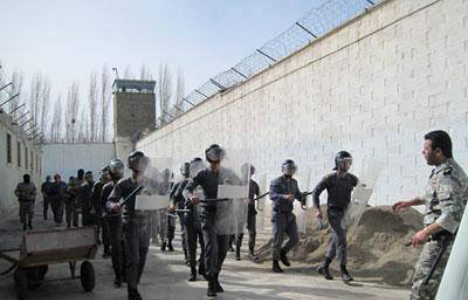 Riot police in Rajaishahr prison