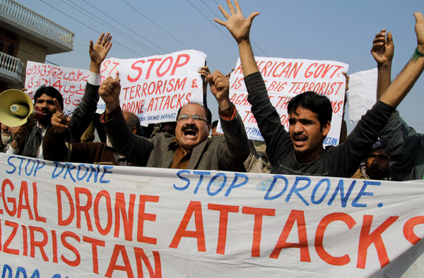 Protest against drones attacks in Pakistan