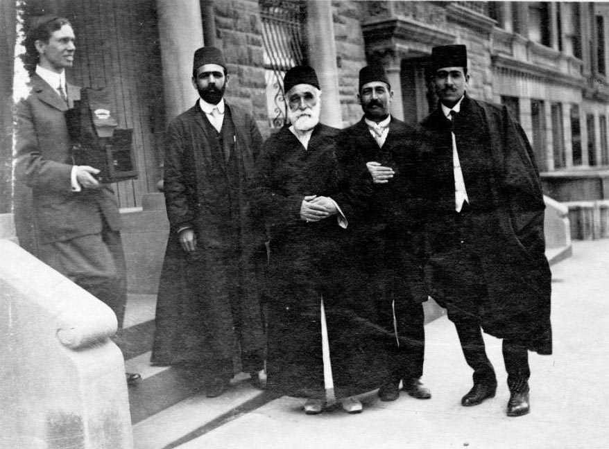 Wendell Dodge (left) and the translators of Abdu’l-Baha (New York 1912)