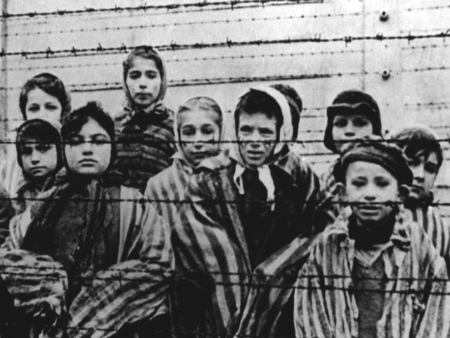 Children in Nazi concentration camp during WWII