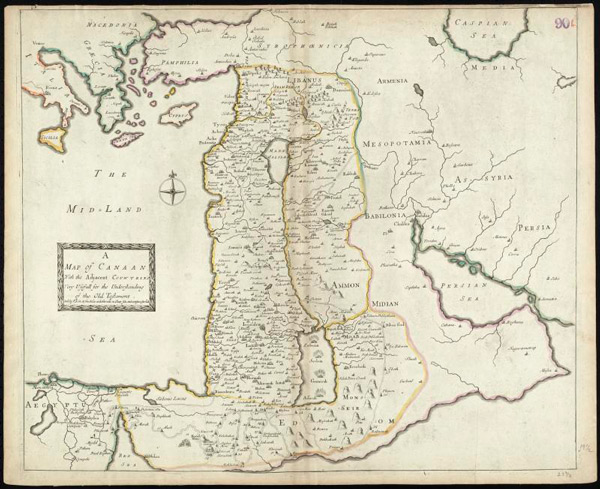 Map Of Canaan From 1692 