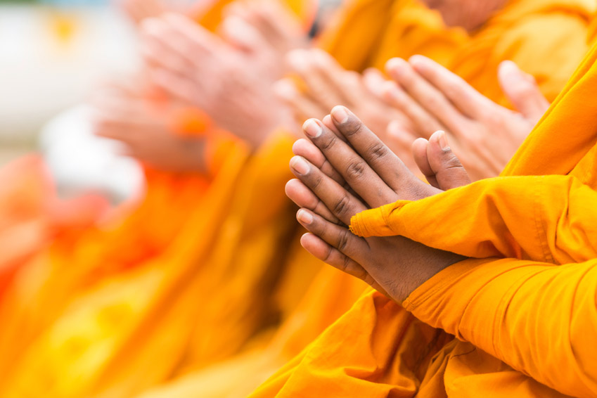 Buddhists-Meditating