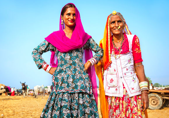 Mother-and-daughter-in-India