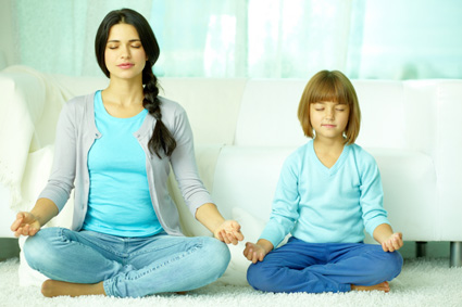 Mother-and-daughter-meditating
