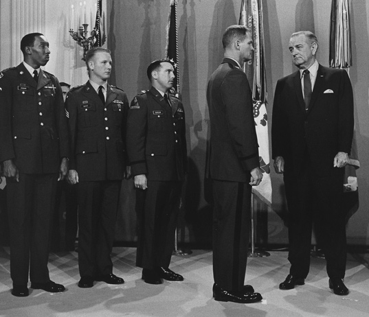 Men receiving the Medal of Honor after the war in Vietnam