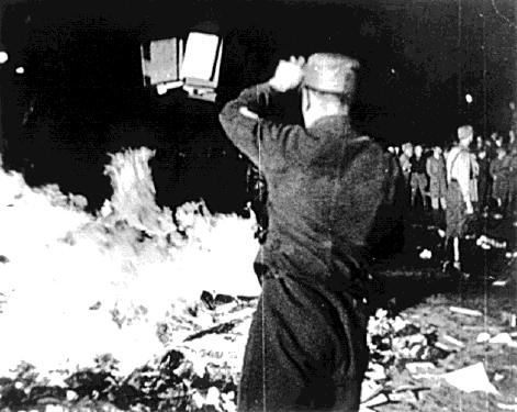 Nazi book burning in Berlin 1933