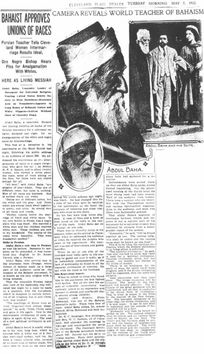 Page from the Cleveland Plain Dealer (May 7, 1912)