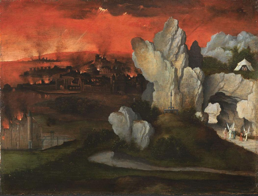 Landscape with the destruction of Sodom and Gomorrah by Joachim Patinir (c. 1520)