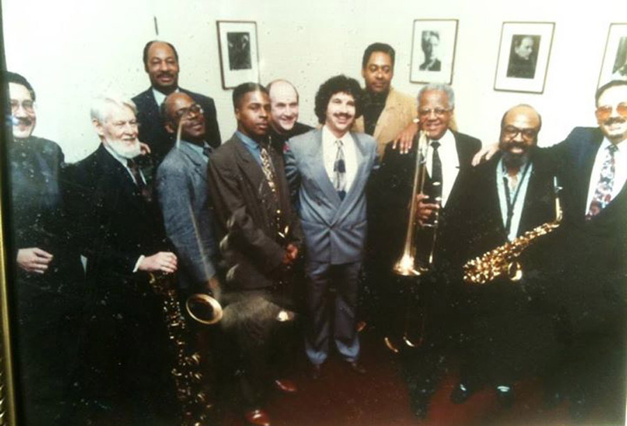 Dizzy Gillespie and band (Marvin "Doc" Holladay can be seen second from the left)