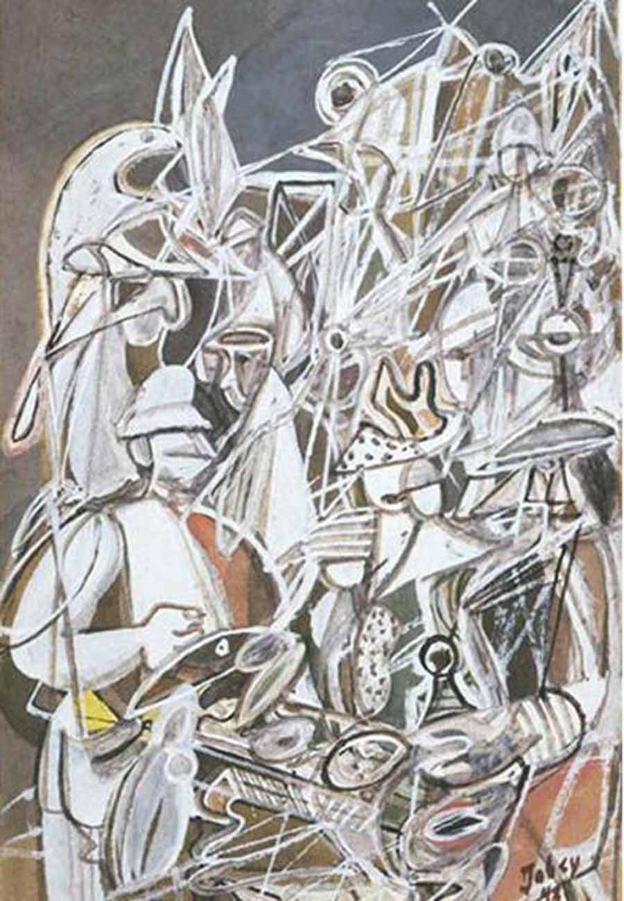 Fish Market (1943) by Mark Tobey