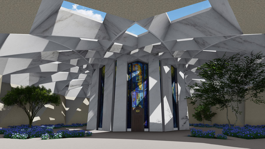 Front entrance design concept of the Shrine of Abdu’l-Baha.