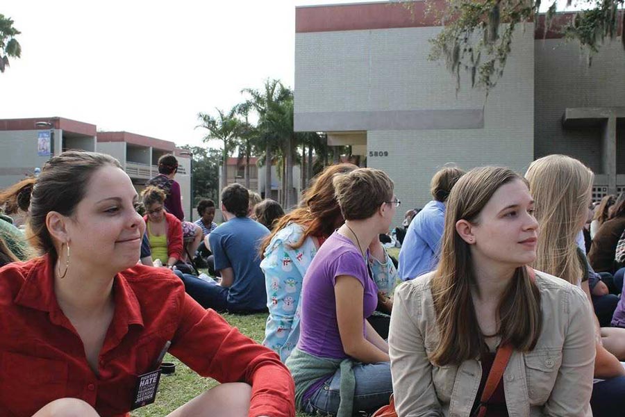 New College students at the student-led teach in campus shutdown in 2012