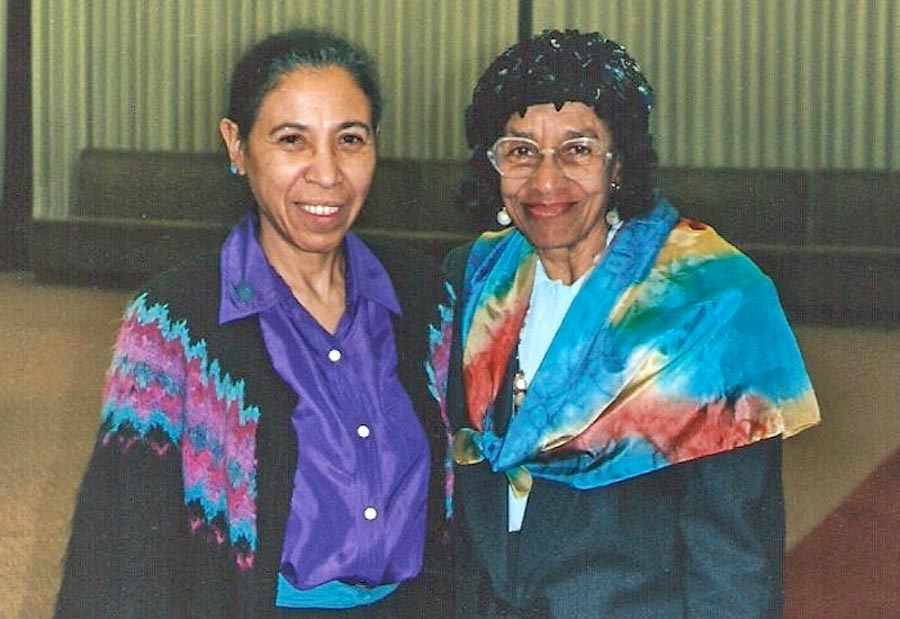 Zylpha Mapp-Robinson (r) is with Quida Coley at the 1992 Baha’i World Congress held at the Jacob-Javits Convention Center in New York City.