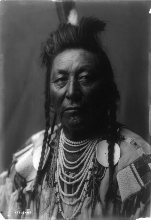 Plenty Coup, chief of the Crow. (Photograph by Edward S. Curtis, Library of Congress)