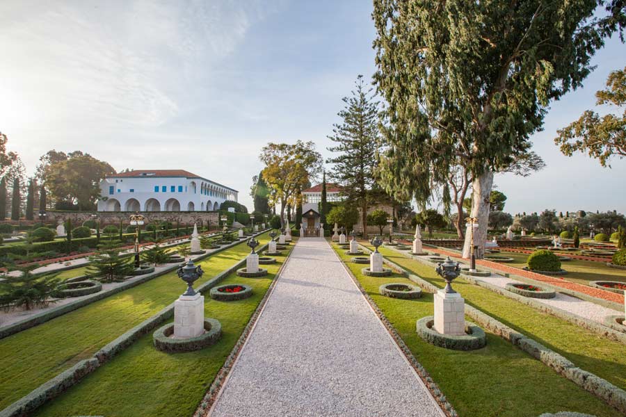 The pathway to the Shrine of Baha'u'llah in Acre, Israel