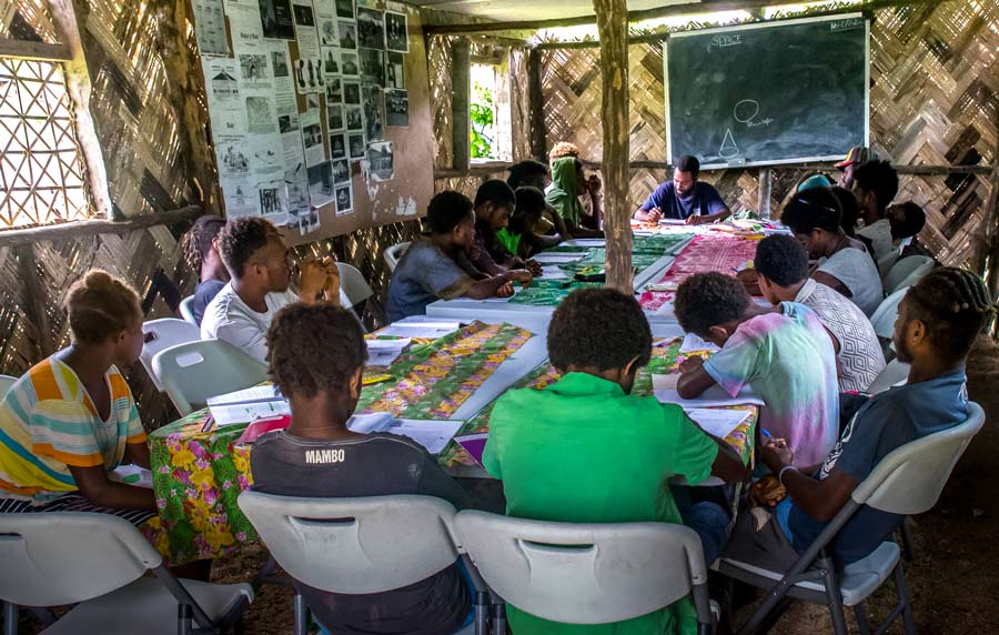 Photograph taken before the current health crisis. A group studying in Vanuatu as part of the Preparation for Social Action (PSA) program. PSA raises capacity in young people to apply knowledge drawn from both science and religion for the development of their communities.