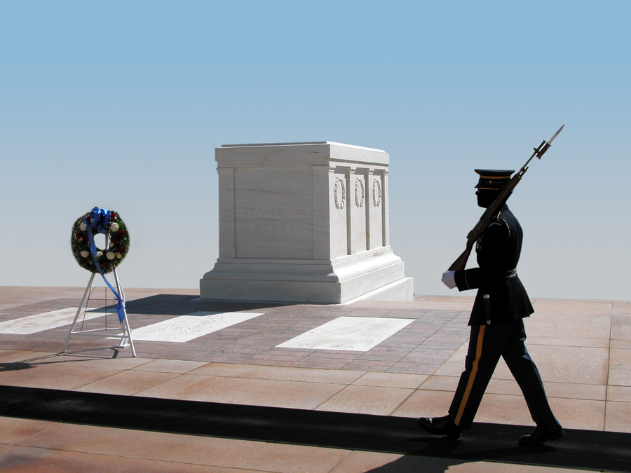Tomb of the Unknown Soldier, Arlington National Cemetery, Virginia.