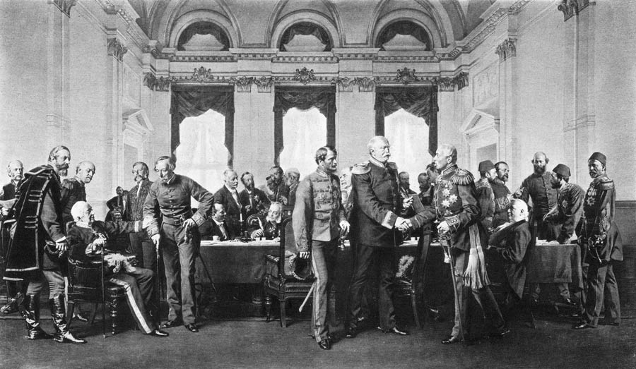 Illustration of the Berlin Conference of 1884-1885 to divide Africa among European colonial powers.