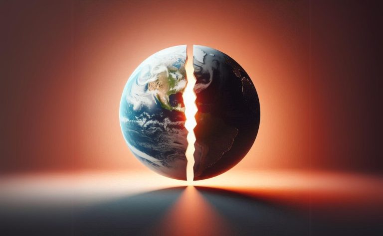 Broken Earth divided in two