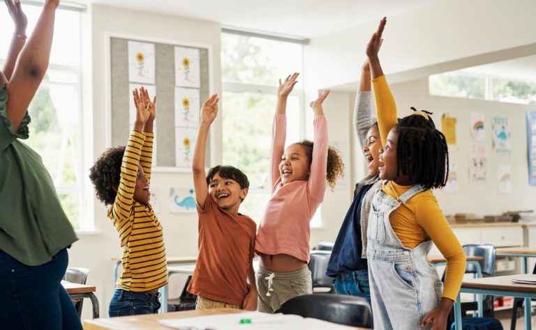 Diverse children in a classroom