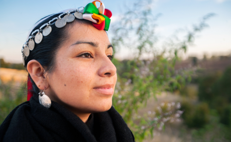 Mapuche woman in nature